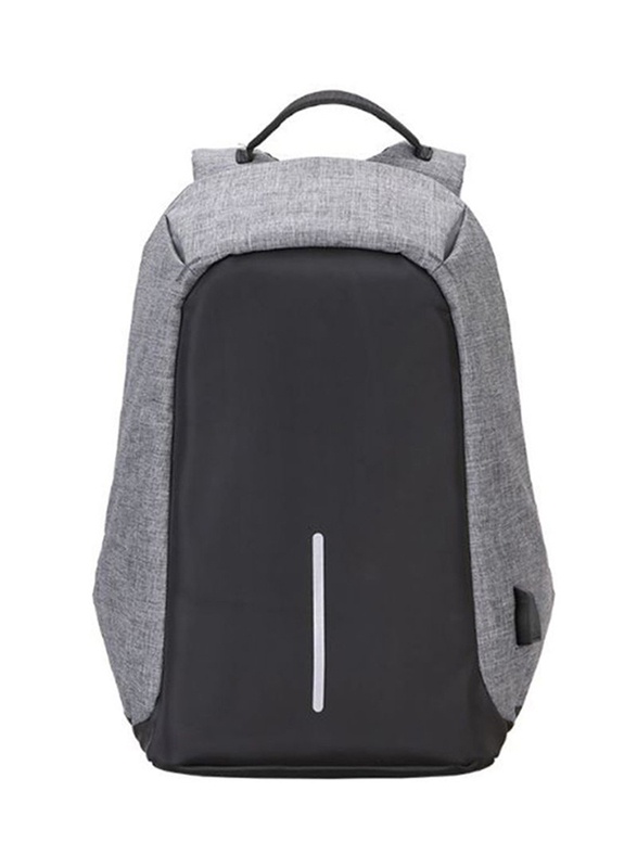 

15-inch Anti Theft Backpack with USB Charging Port, Grey/Black