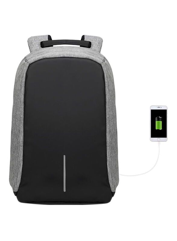 

Anti Theft Backpack with USB Charging Port, Grey/Black