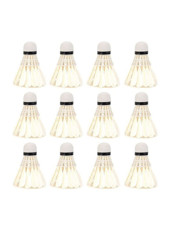 

Premium Feather Shuttlecock Set, 12 Pieces, Beige