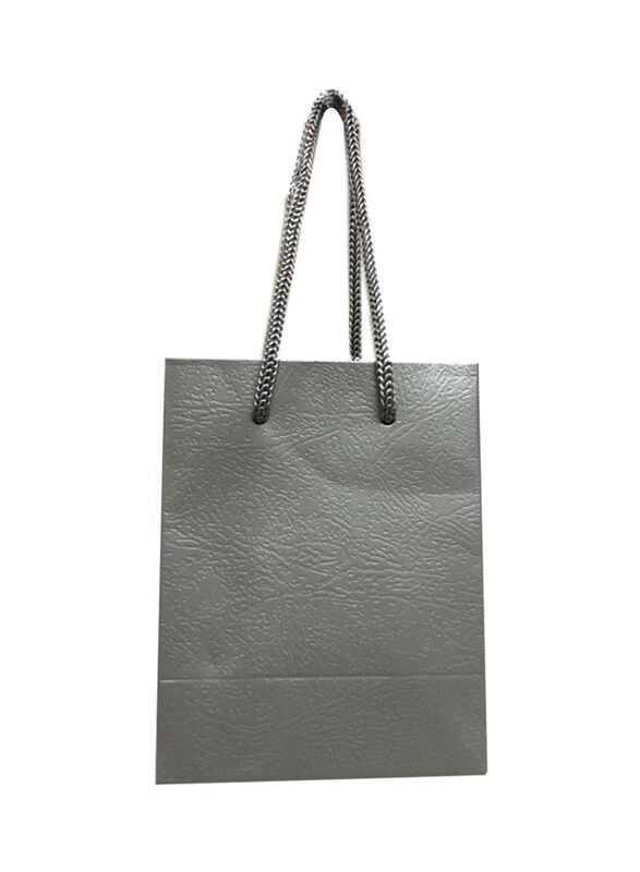 

Paper Bag with Handles, 12 Pieces, Silver/Black