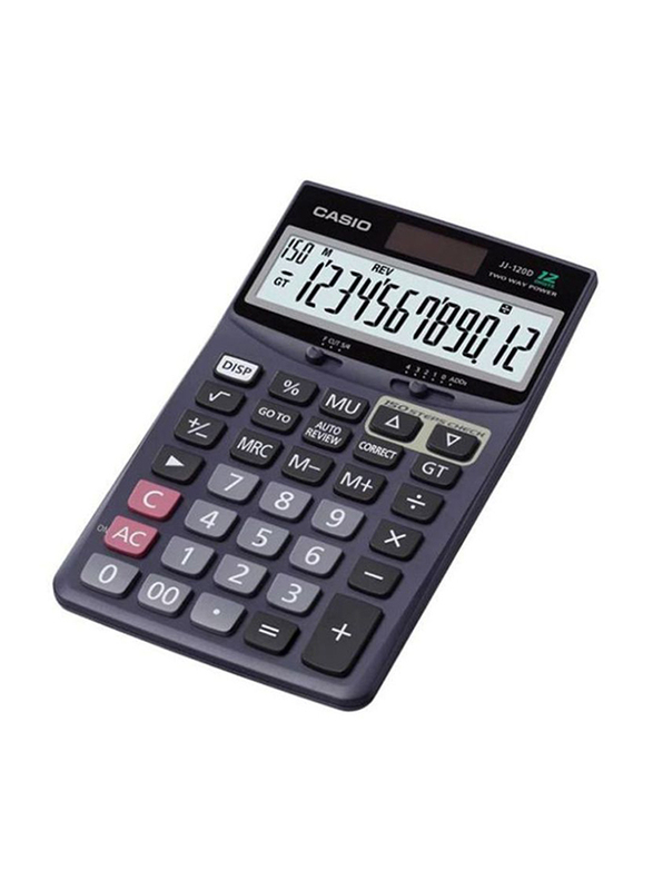 

Casio 12-Digit Two-Way Power Practical Calculator, JJ-120D, Black