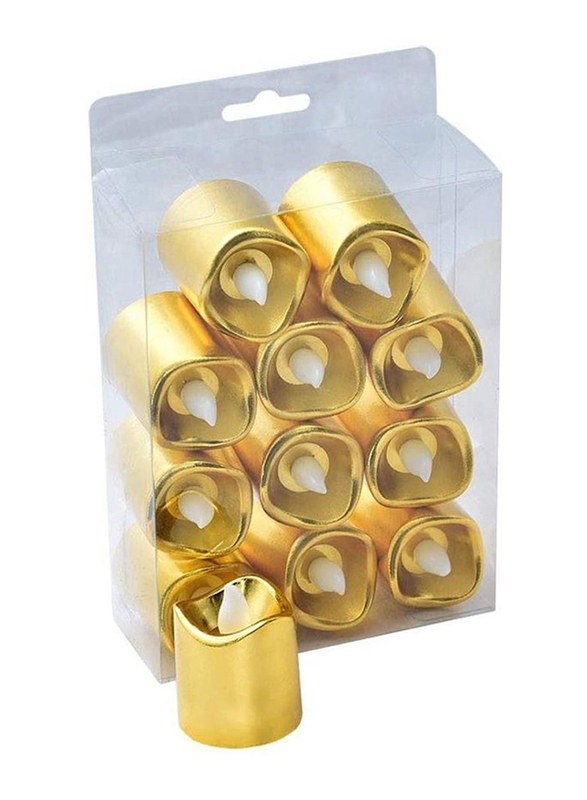 

Yatai Battery Operated Flameless 3 Hours LED Tea Light Candle, 12 Pieces, Gold