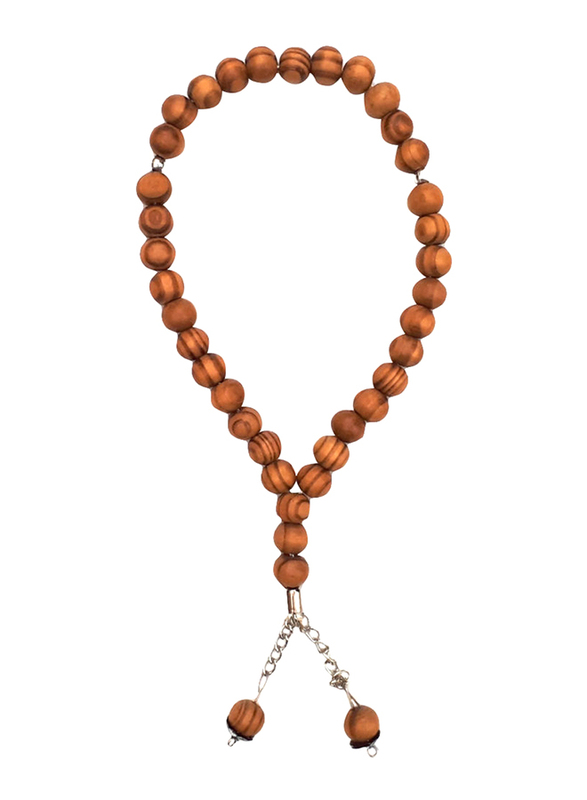 

Alwan Wooden Prayer Beads, Brown/Silver