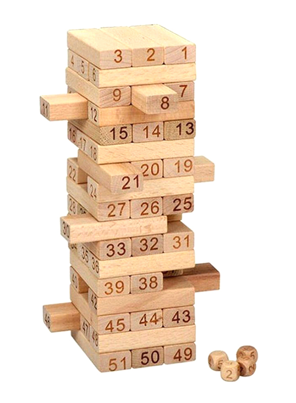 

Beauenty Wooden Tower Jenga Tile Game, 51 Pieces, Ages 3+