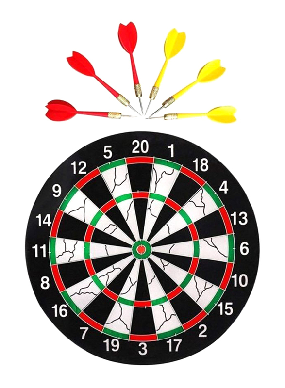 

Prime Deals 7-Piece Double Faced Dart Board and 6 Needle Set, 17 inch
