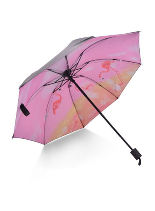 

Vinyl Anti-Ultraviolet Small Fresh Sunny Umbrella, UM040, Black/Pink/Yellow