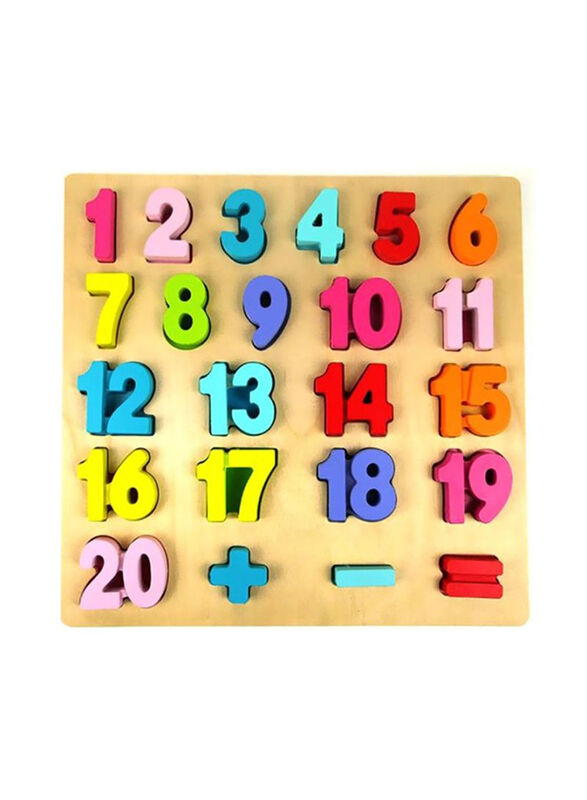 

LW Wooden Number Puzzle Toy, Ages 2+, Pink/Red/Blue