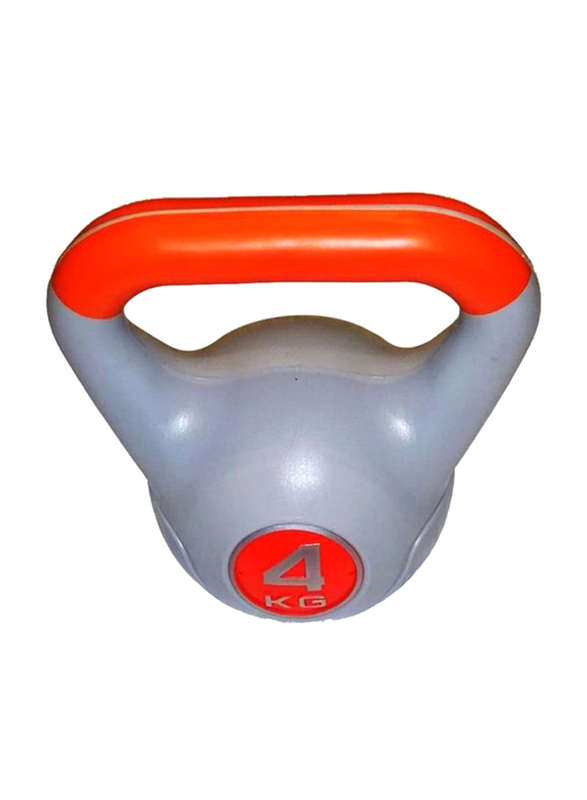 

Plastic Coated Kettlebell, 4KG, Red/Grey