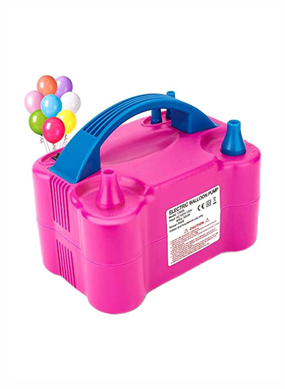 

Portable Dual Nozzle Electric Air Balloon Pump Pink/Blue