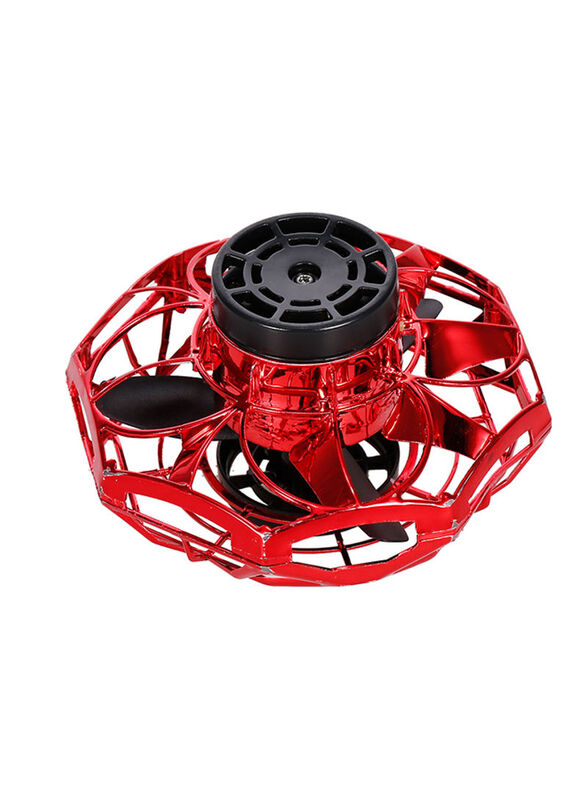 

Hand Operated Control Induction 360-Degree Rotating Small UFO Flying Drone Toy, Ages 5+, Red/Black