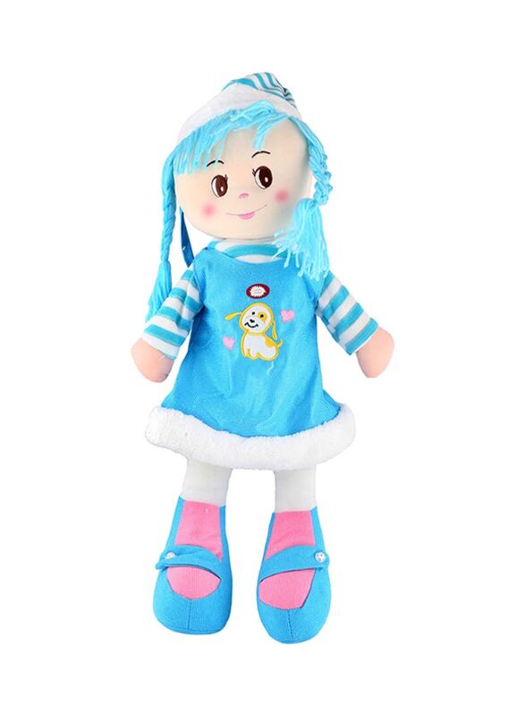 

Well Play Soft Doll Toy with Music Box, Ages 3+, Sky Blue/White