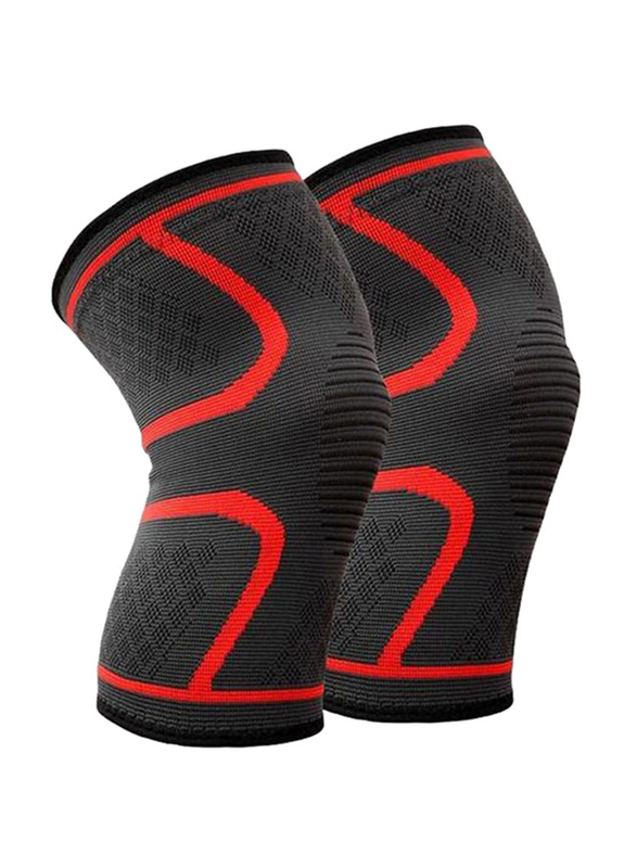 

Elastic Knees Pad, 2 Piece, Black/Red