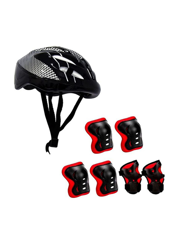

Helmet & Protective Gear Set, Black/Red