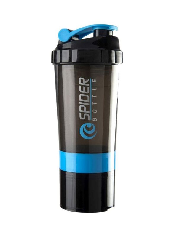 

Logo Print Sport Drink Bottle with Protein Shaker, 500ml, Black/Blue