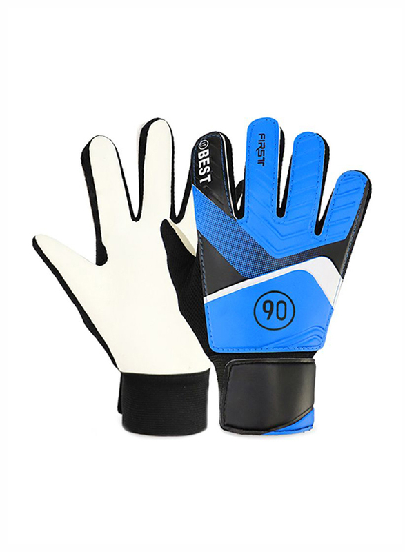 

Kid's Goalkeeper Gloves Finger Protection Latex Soccer Goalie Gloves, Blue