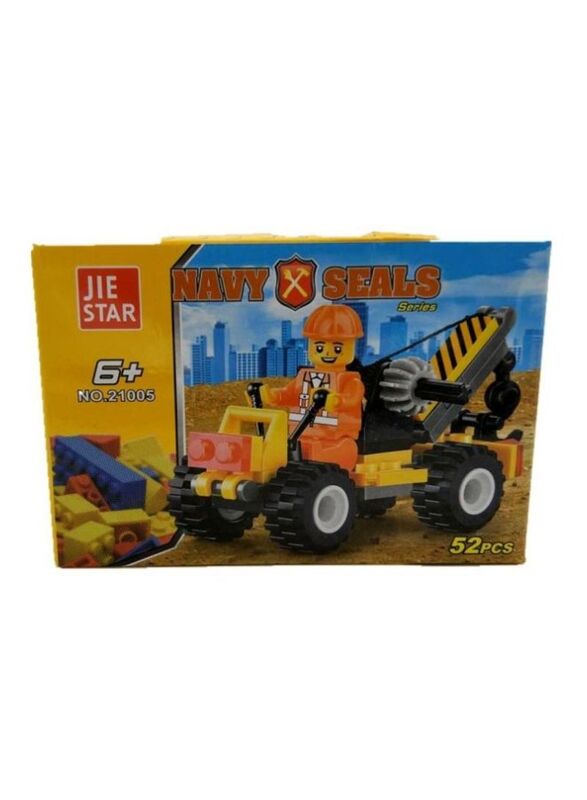 

Jie Star Navy Seals Kid Toy Mini Figure Building Block Set, 52-Piece, Ages 6+, Yellow/Black/Red