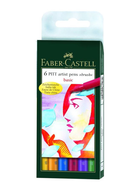 

Faber-Castell Pitt Artist Color Pen Brush Set, 6 Piece, 167103, Multicolour