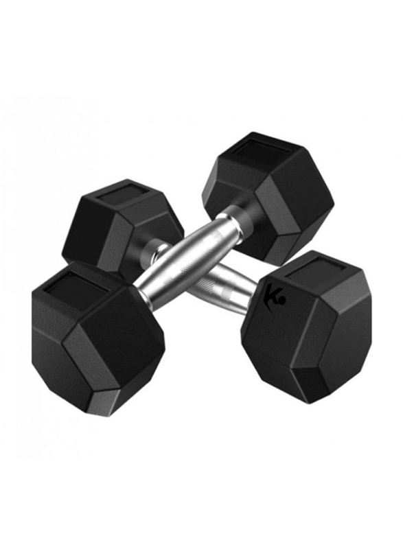 

Rubber Hex Dumbbell, 2 x 7.5KG, Black