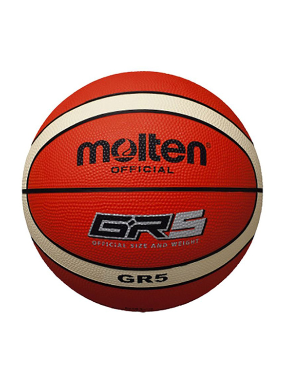 

Molten Size-5 Basketball, Size 5, Orange/Ivory