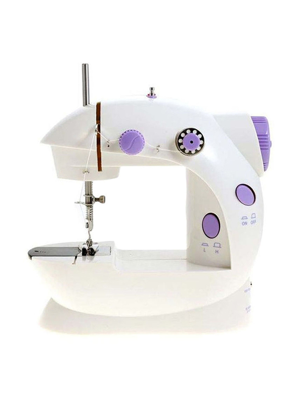 

Double Thread Mini Sewing Machine, FHSM-202, White/Purple