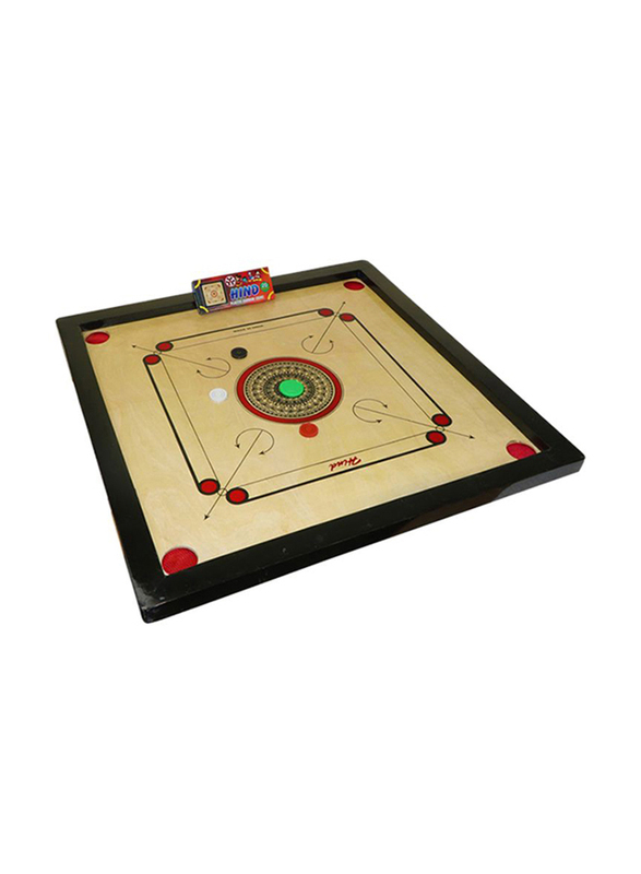 

Hind Classic Portable and Durable Medium Wooden Carrom Board with Plastic Coins