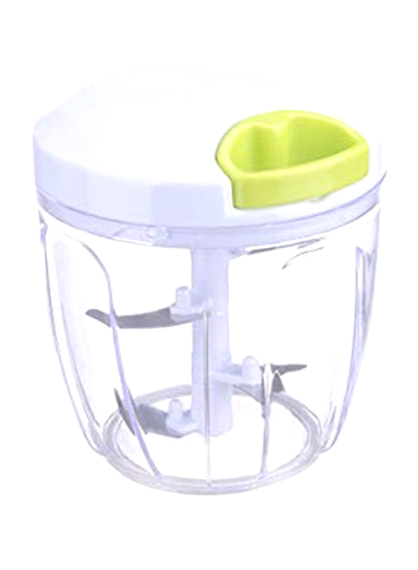 

0.9L Manual Vegetable Chopper, MH733, White/Clear