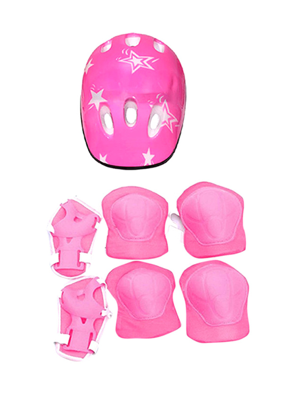 

Elbow Knee and Wrist Skateboard Pad Protective Gear Set, 7-Piece, Pink