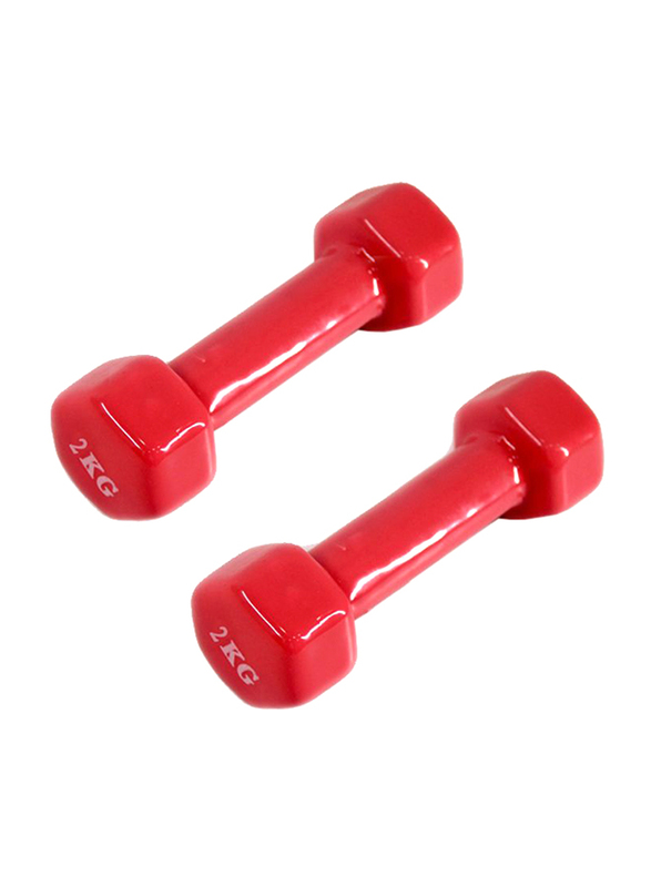 

Hexagonal Dumbbells Set, 2 x 4KG, Red