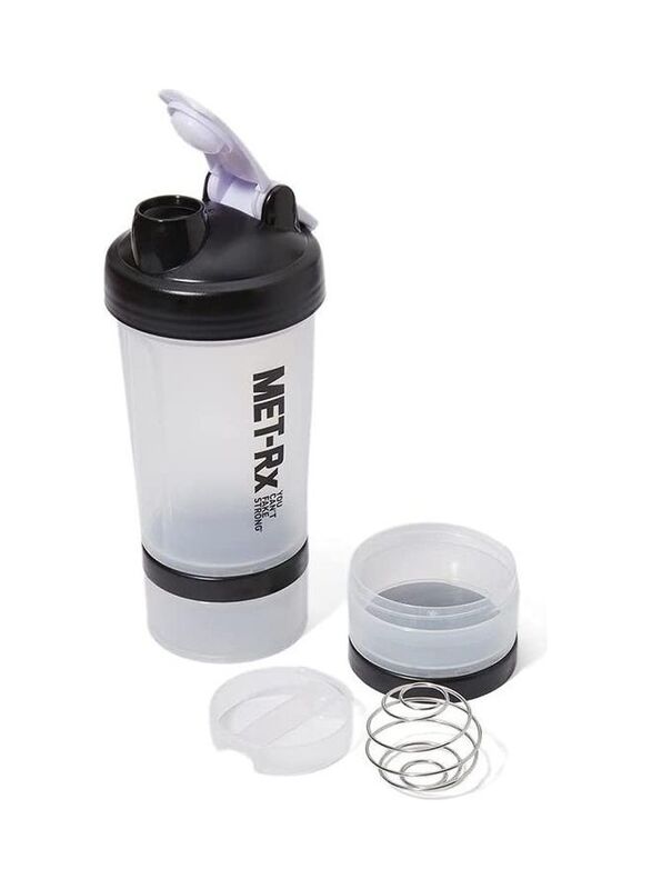 

Lifetop Met-Rx Protein Shaker Bottle, Clear/Black