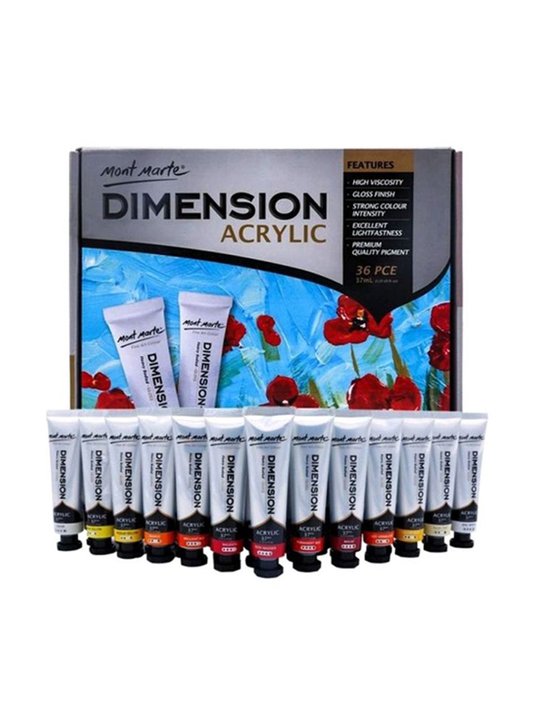 

Mont Marte Dimension Acrylic Paint Set, 36 Piece, Multicolour