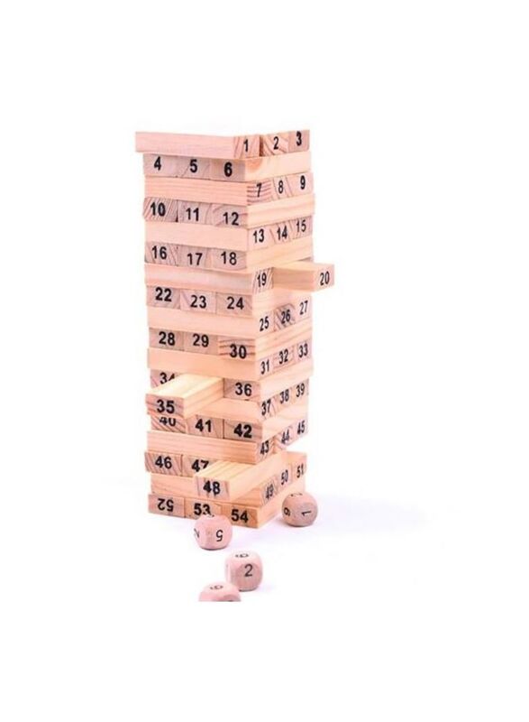 

Domino Jenga Building Blocks, 54-Piece, Ages 3+, Beige