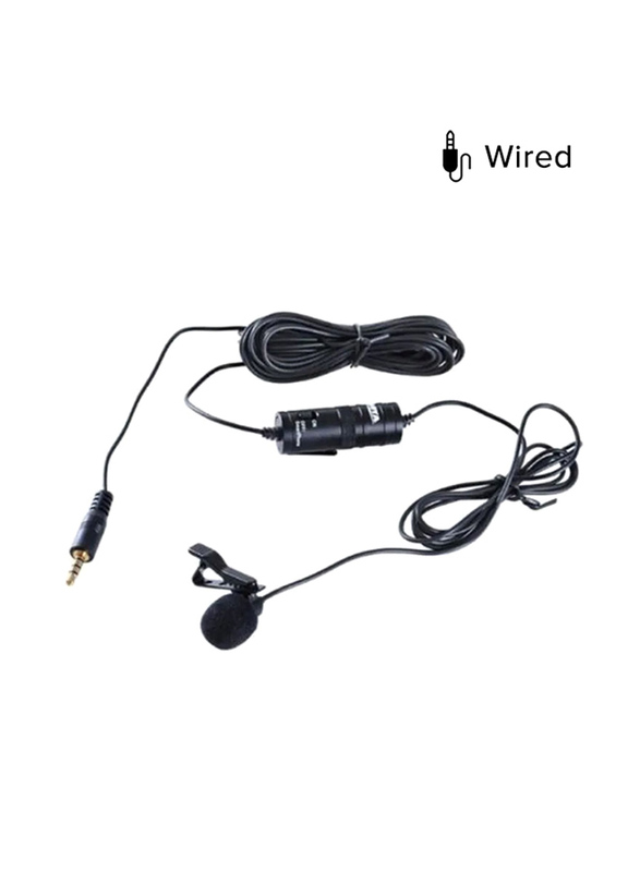 

Boya Lavalier Stereo Clip Microphone, BY-M1, Black