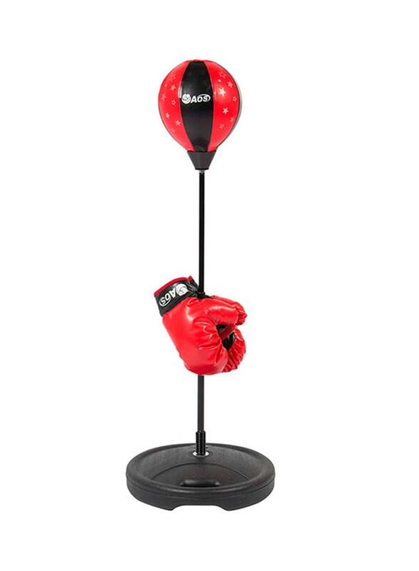 

3-Piece Adjustable Stand Boxing Punching Bag with Gloves Set, Red