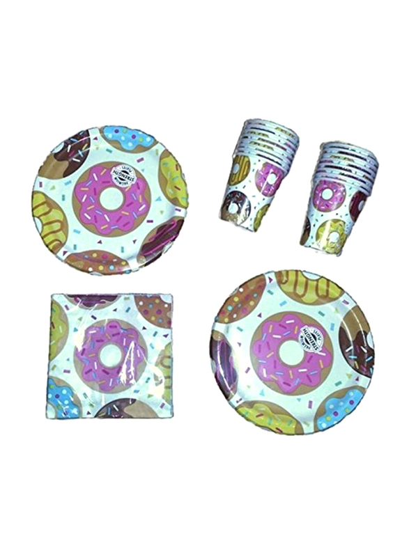 

Party Creations 48-Piece Plates, Napkins And Cups Set, White/Brown/Pink
