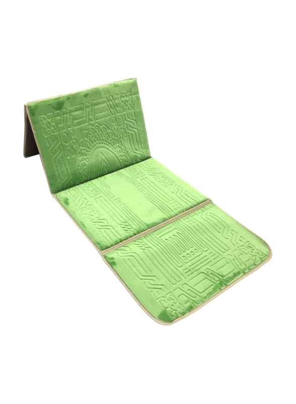 

2-in-1 Foldable Prayer Mat with Backrest, Green