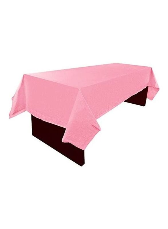 

Jam Paper 9-Feet Rectangular Paper Table Cover with Plastic Lining, Pink