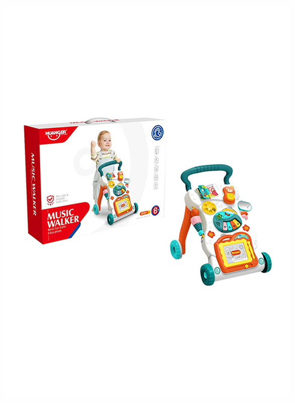 

Multifunctional 4-Wheel Base Musical Walker for Kids, Multicolour