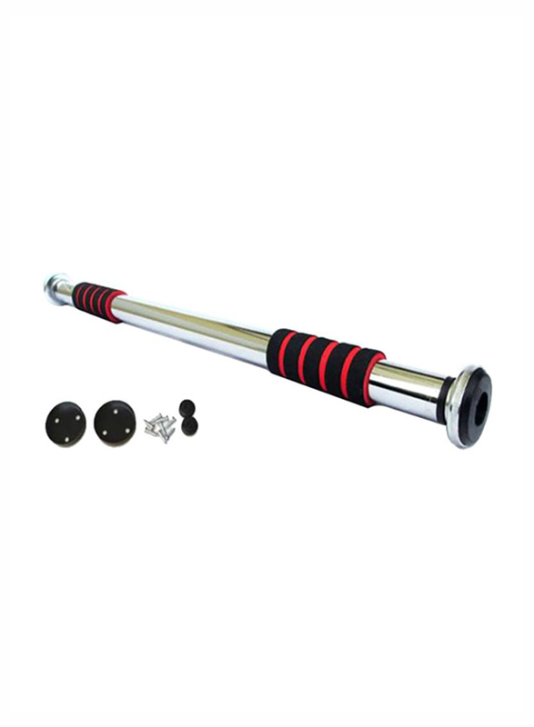 

Horizontal Door Way Pull Up Bar, Silver/Black/Red