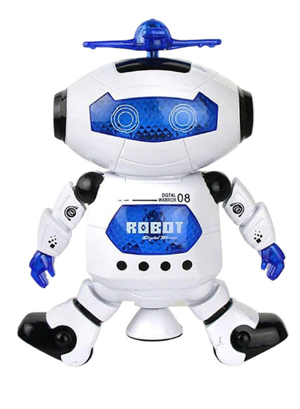 

Munchkin Land Electric Dancing Space Robot with Music & Light, Ages 3+, White/Blue/Black