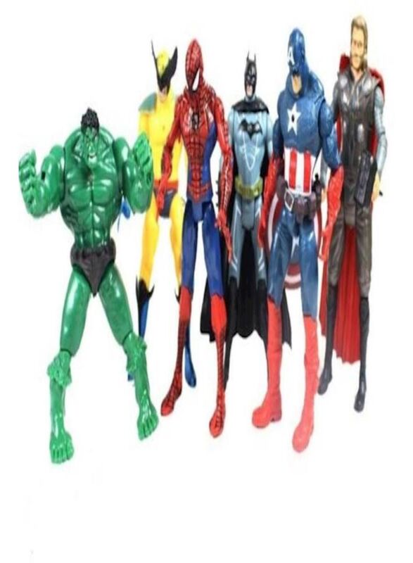 

Marvel Avengers Super Heroes Action Figure, 6-Piece, Ages 3+, Green/Red/Black
