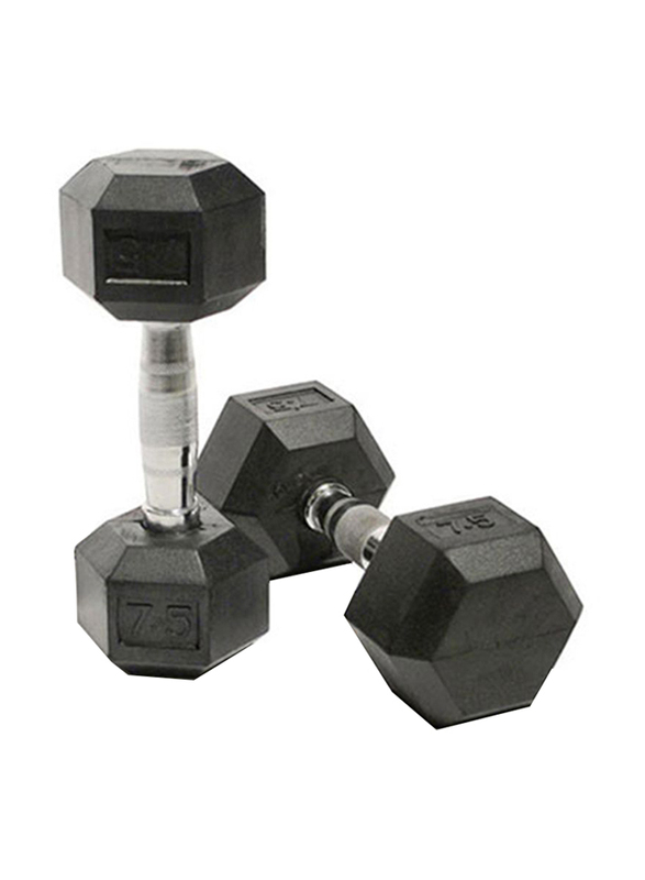 

Body Sculpture Hex Rubber Dumbbells Set, 2 x 3KG, Multicolour