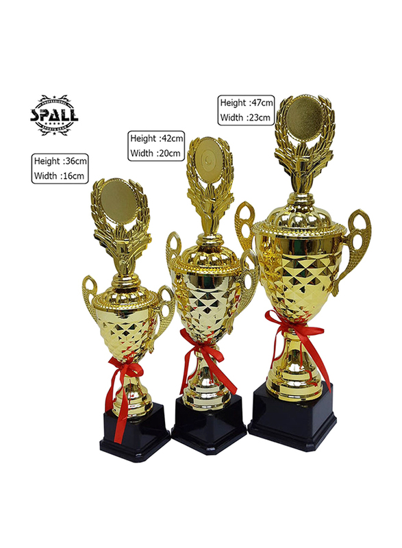 

Spall Electroplating Decorative Resin Trophy Set, 3 Pieces, Golden