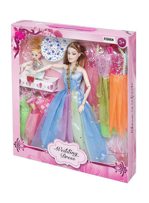 

Fisher Fashion Doll with Wedding Dress Set, 8 Pieces, Ages 3+