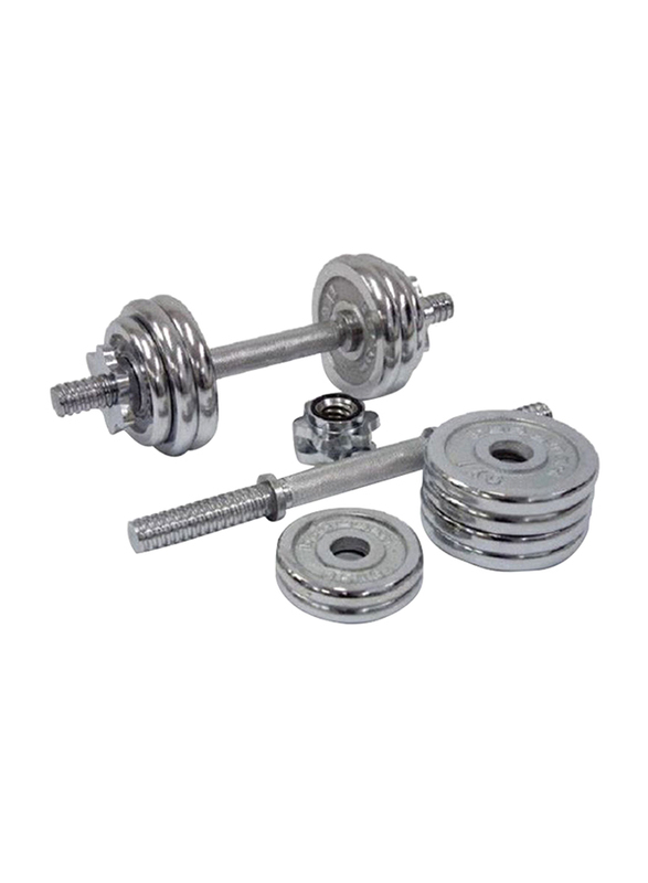 

Fitness Dumbbell Set, 18 Piece, 20KG, Silver