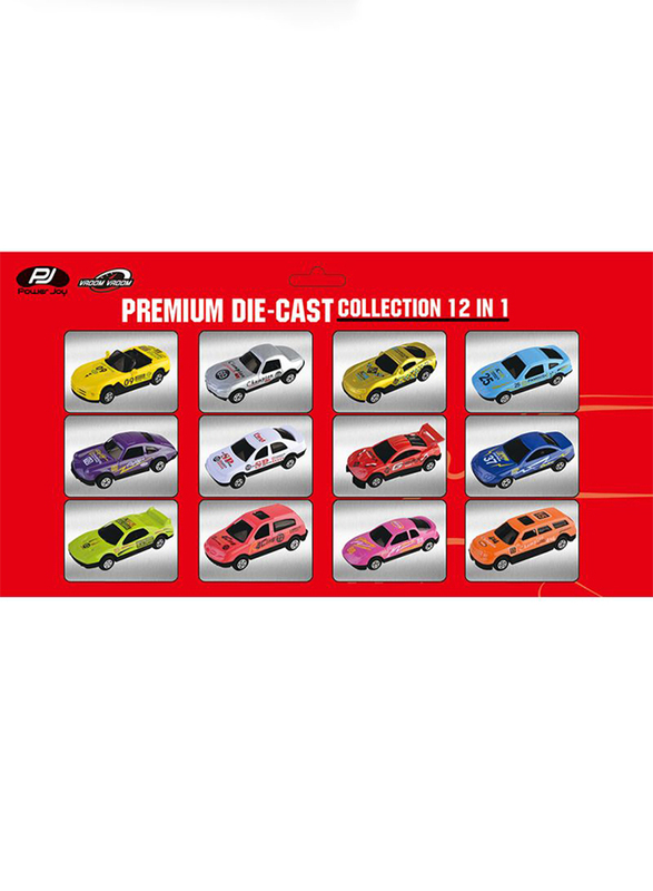 

P.Joy V.Vroom Diecast Car Set, 12 Pieces, Ages 3+