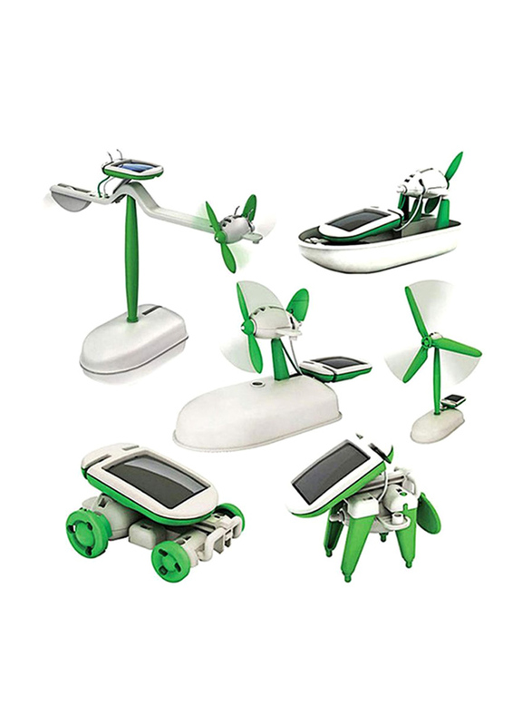 

6-In-1 DIY Solar Educational Kit Boat Plane Fan Puppy Car Robot Toy, Ages 10+