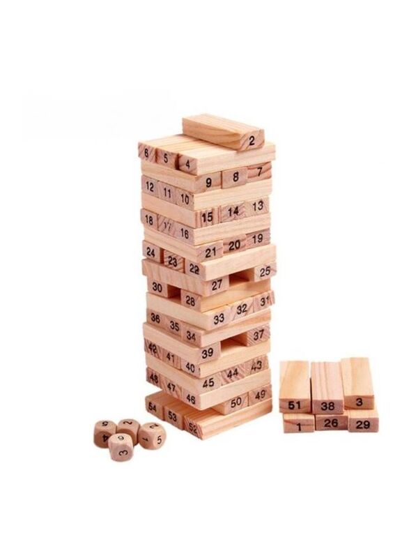 

Domino Jenga Building Blocks, 54-Piece, Ages 3+, Beige