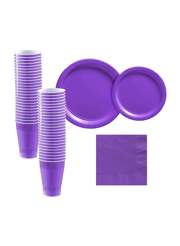 

ThePartyPopper 40-Piece Disposable Party Tableware Set, Purple