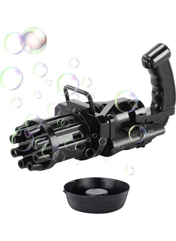 

XiuWoo 8-Hole Huge Amount Bubble Maker Gatling Gun, Ages 2+, Black