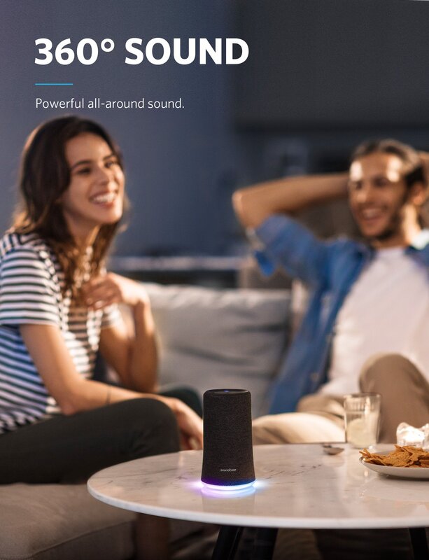 Anker SoundCore Flare Water-Resistant Portable Wireless Bluetooth Speaker, Black